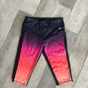 RBX Black and Pink Ombre Leggings Athletic Capri